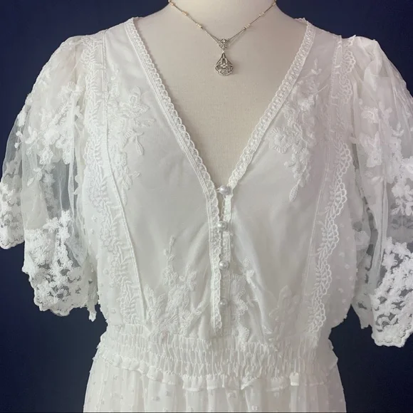 knee length dresses for ladies A-line Lace Half Sleeves Backless Vintage Wedding Dresses, Bridal Gown,  MW776